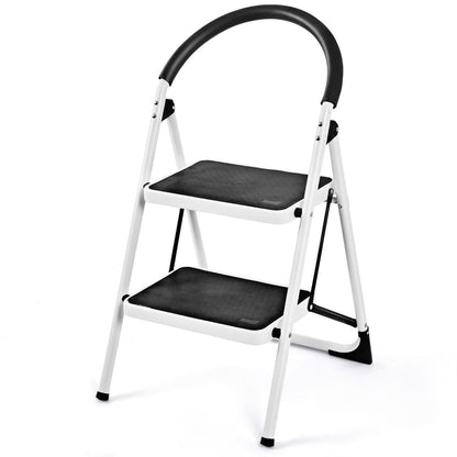 Folding 2/3 Steps Iron Stepladder with Platform and Handrail