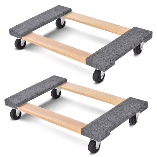 2 Pieces Movable Base Furniture Dolly Loaded 450kg 76 x 45.5cm